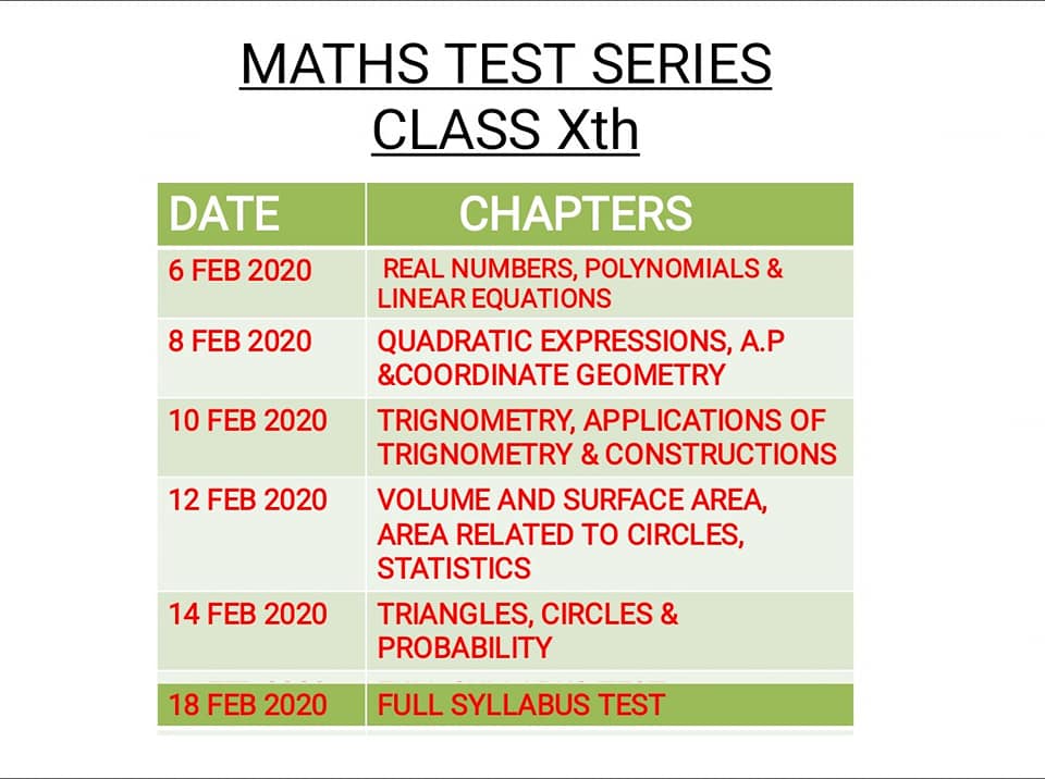 📚 TEST SERIES 📚 Xth standard test... - Oberoi Academics | Facebook
