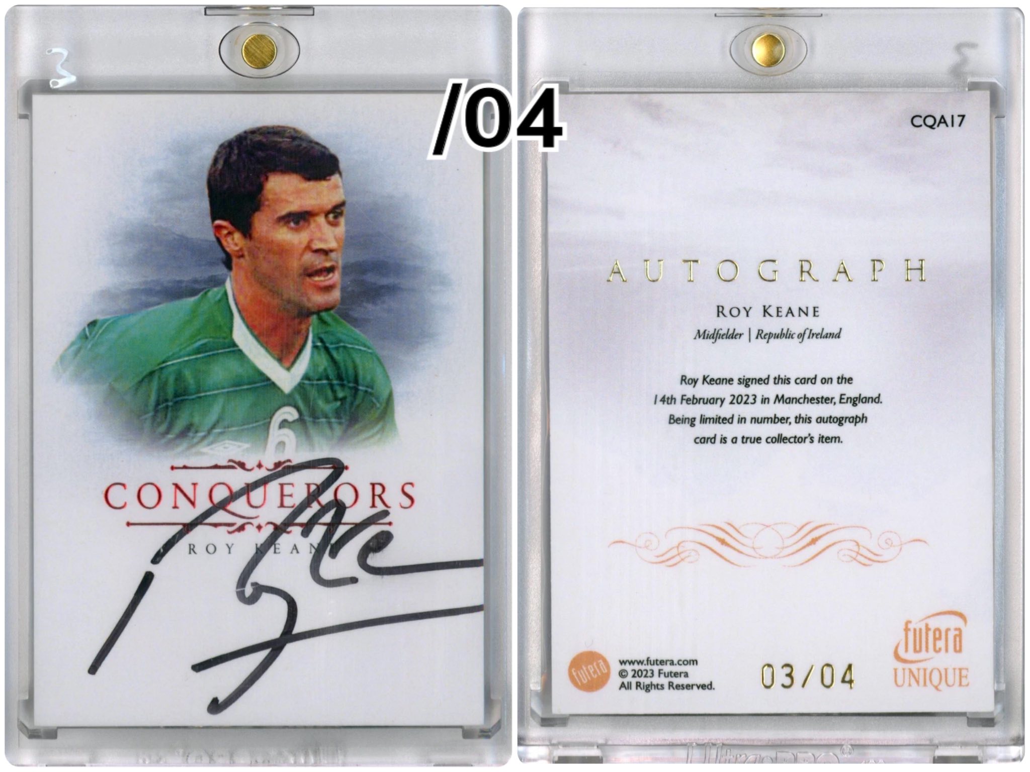 Roy Keane - Futera Signed ON CARD /04