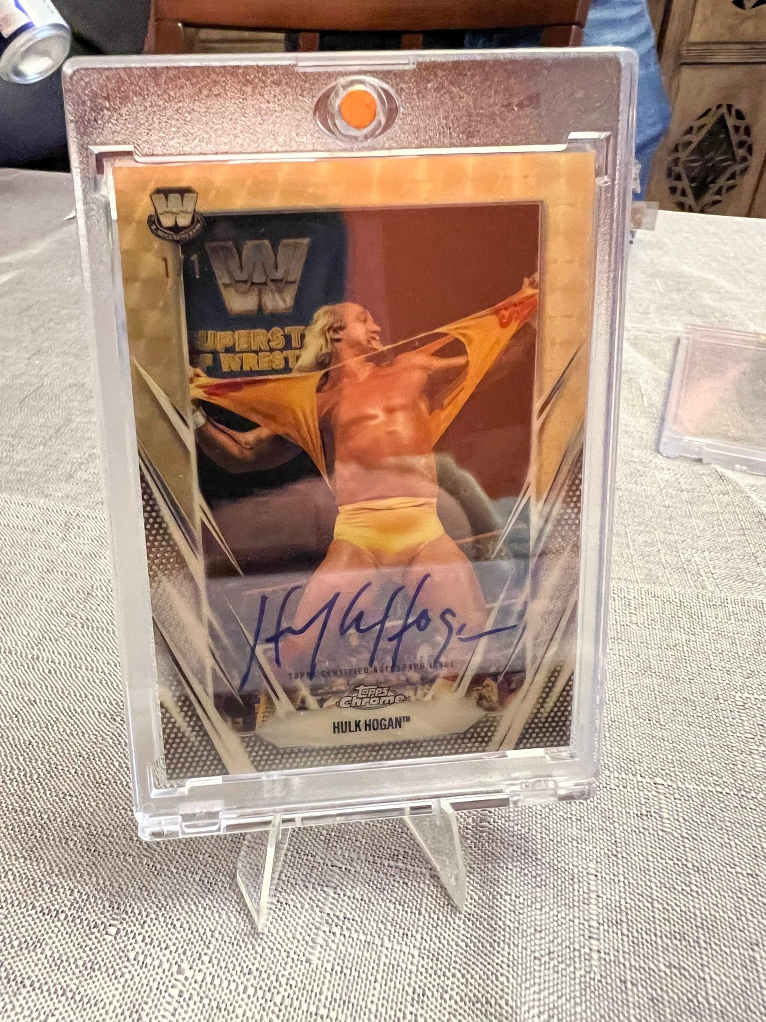 Hulk Hogan super fractor pulled from topps chrome hobby