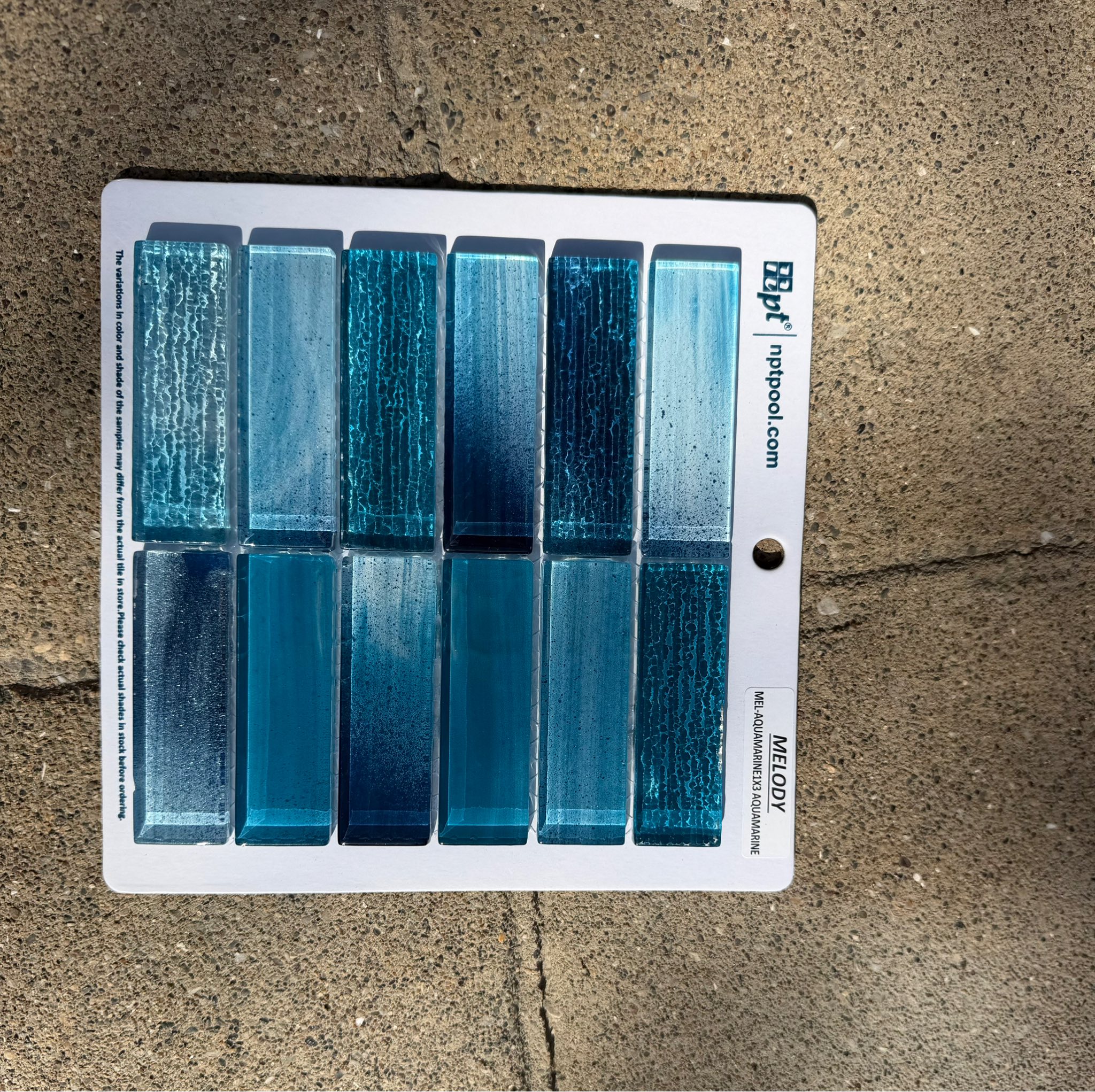 Npt melody 1x3 tile pattern for pool waterline
