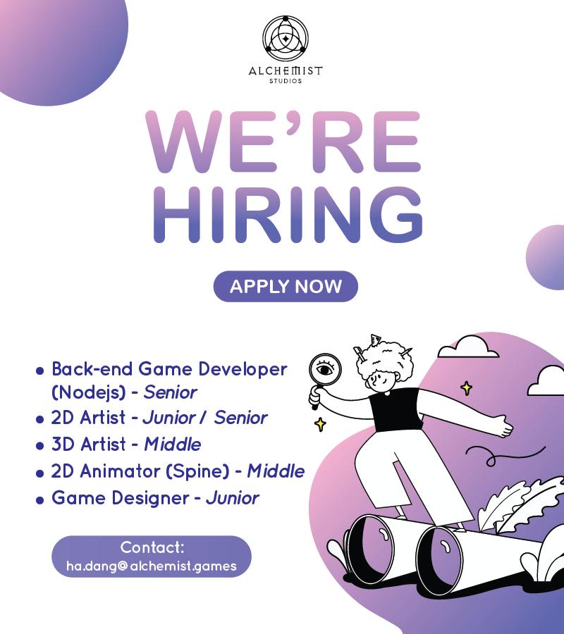 Việc Làm Ngành Game (Cocos/Unity Dev, 2D/3D Artist, Animator, Video ...