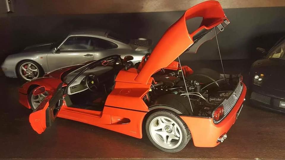 Modified Tamiya Ferrari F12 TDF with custom parts