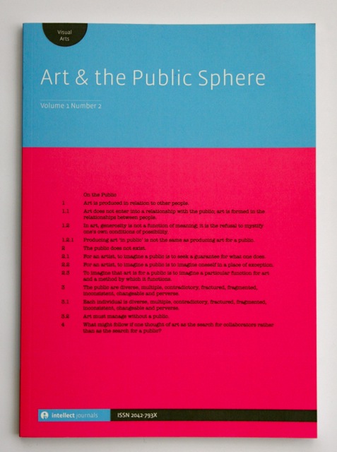 Art & the Public Sphere journal