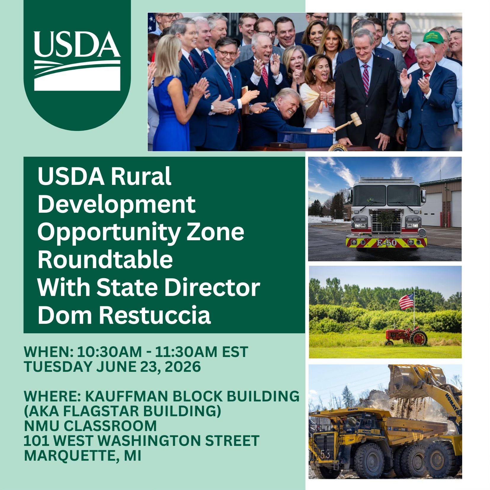 USDA Rural Development for an Opportunity Zone Roundtable Discussion in ...