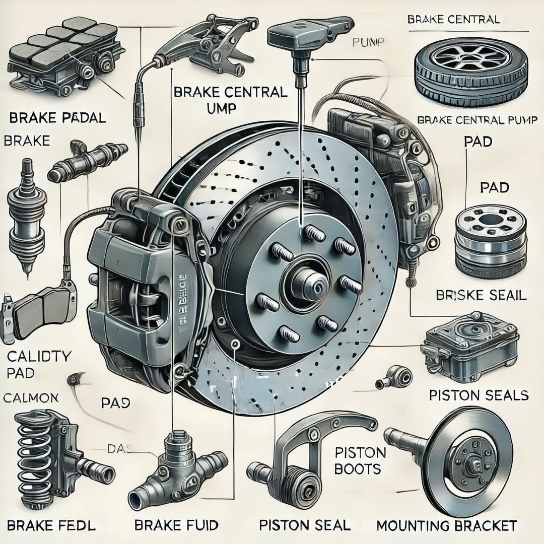 Mechanical Parts Knowledge | 🔧 Automotive Disc Brake System: Components ...