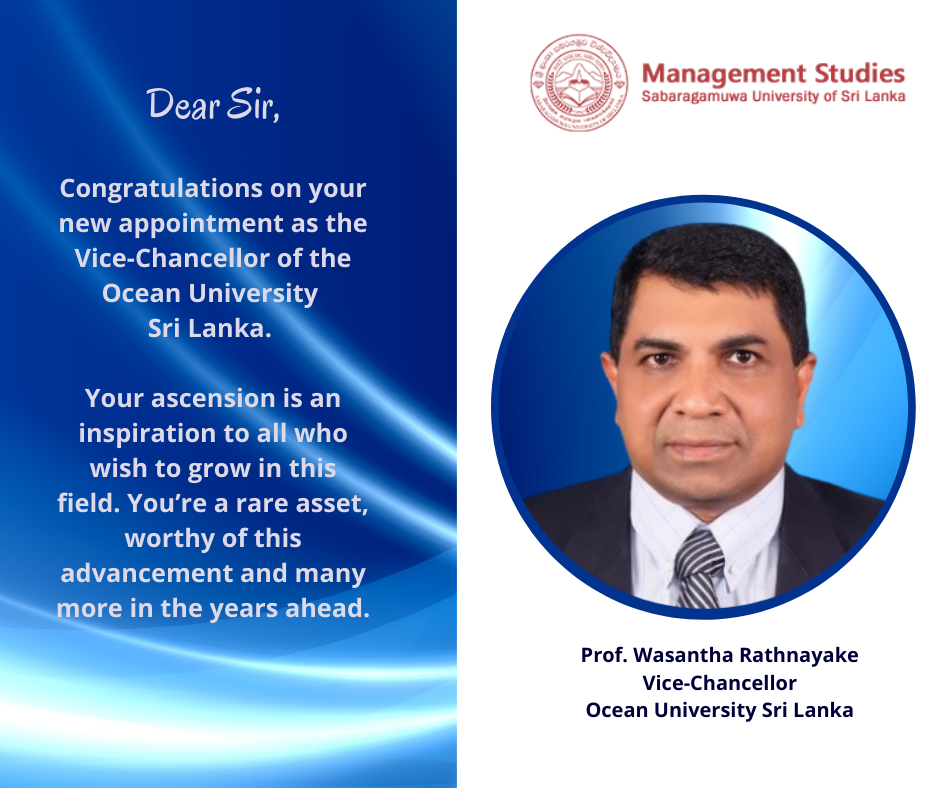 Many Congratulations! The staff and students of the management family ...
