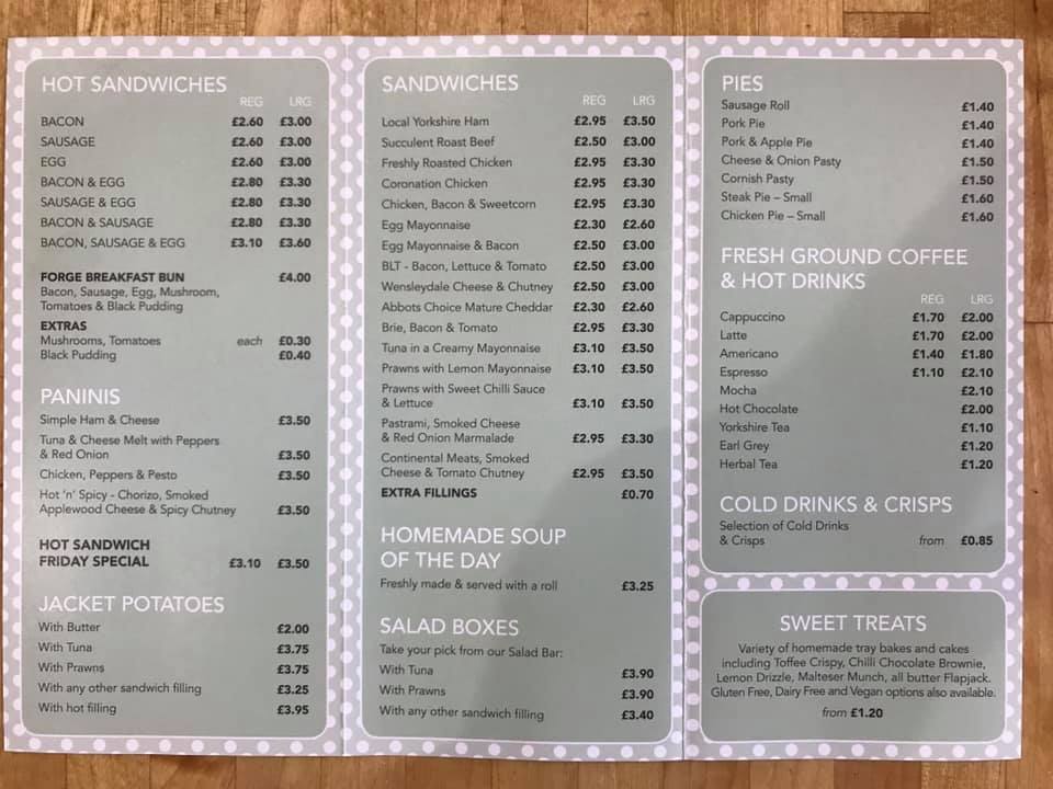 Here are today’s specials and our full... - The Forge, Ripon