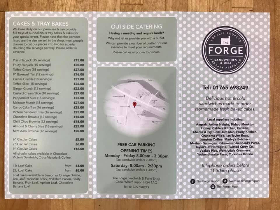 Here are today’s specials and our full... - The Forge, Ripon