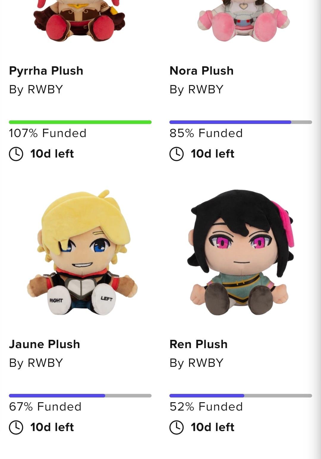 Pyrrha Nikos plush doll from RWBY series