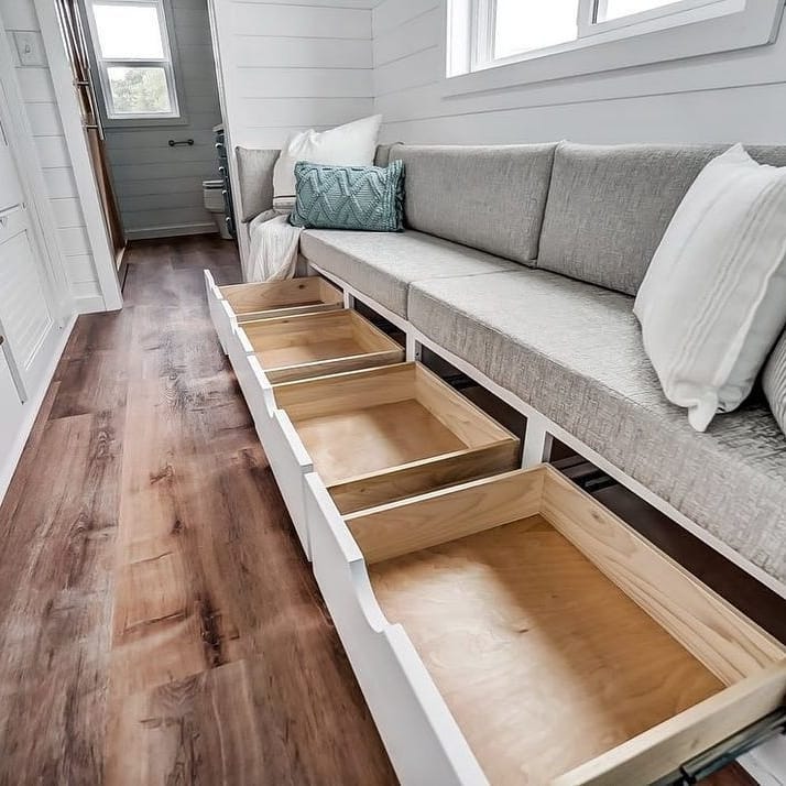 Smart storage design is essential in... - Tiny House Decor