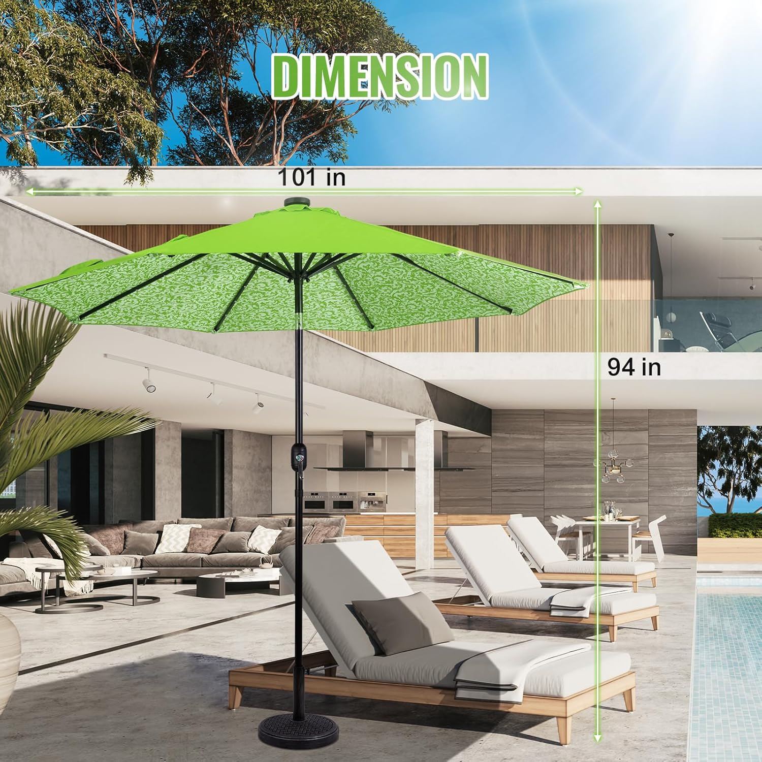 9x7 patio umbrella Galtech 772 Do more with the outdoors Outsunny 9' x 7' Solar