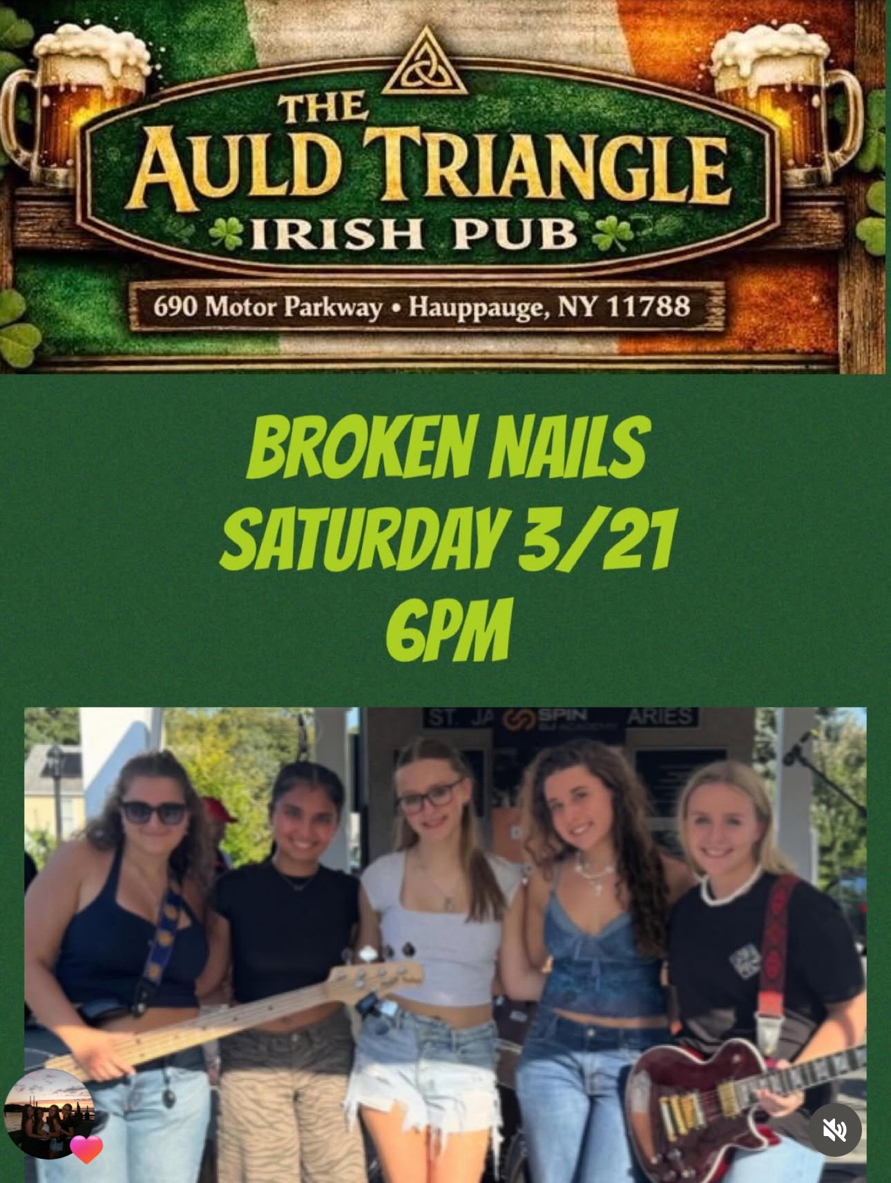 🎸Broken Nails Debut at The Auld Triangle Irish Bar ☘️
