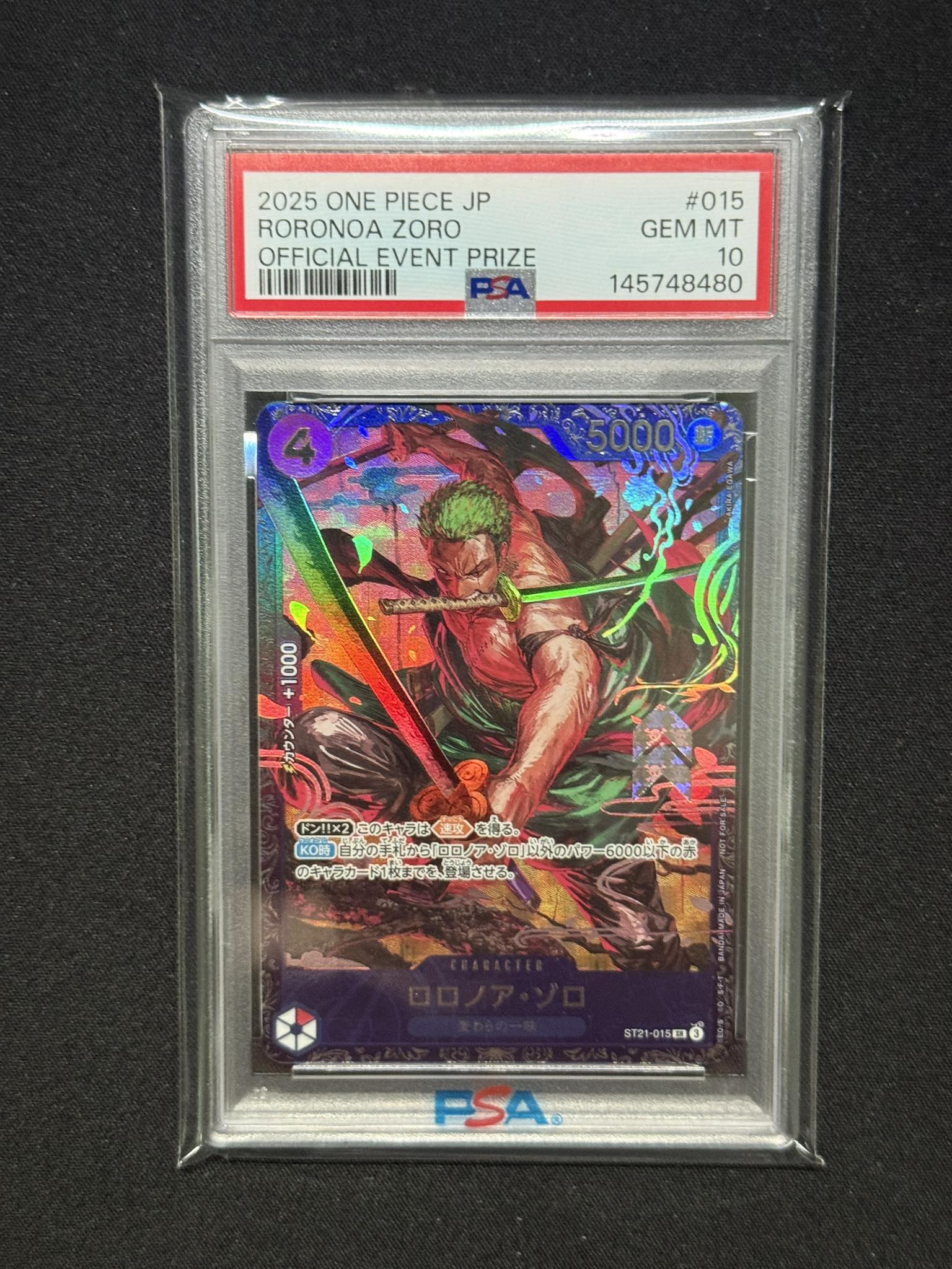 WTS PSA 10 Flagship Zoro Top 8 $OLD Self collect @ 151063