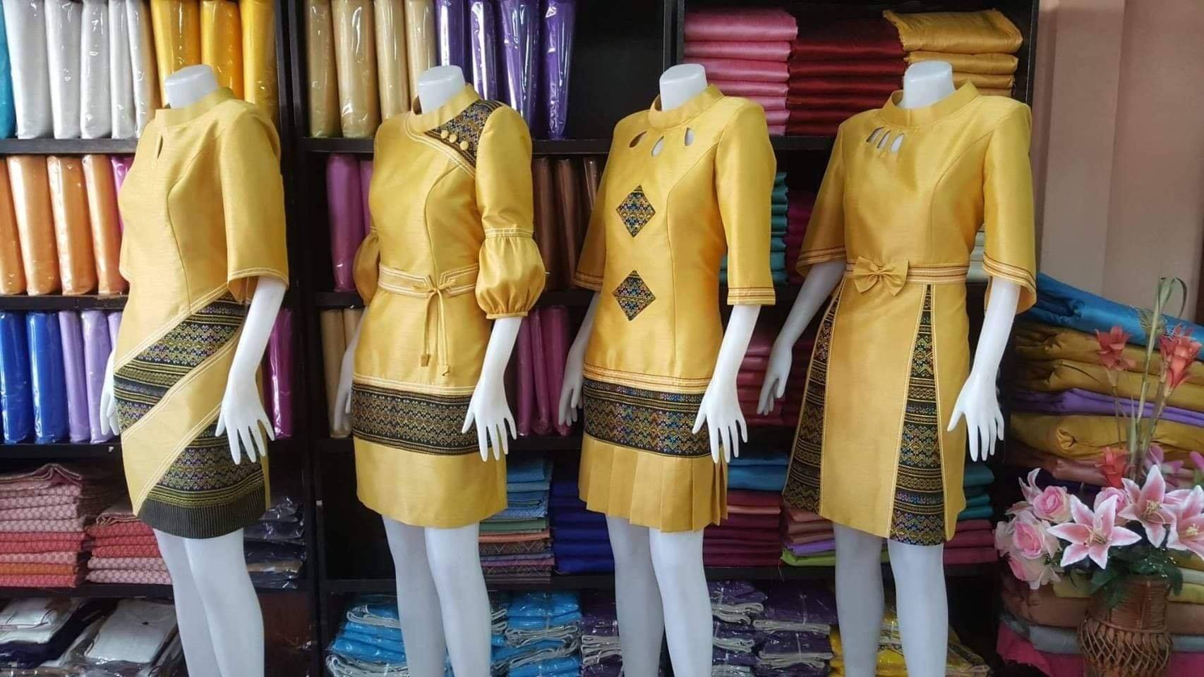 ชุดผ้าไหมไทย ชุดแซก ชุดลูกไม้ ผ้าฝ้าย ลายมัดมี่ ชุดไหมแพรวา - CHIDA ...