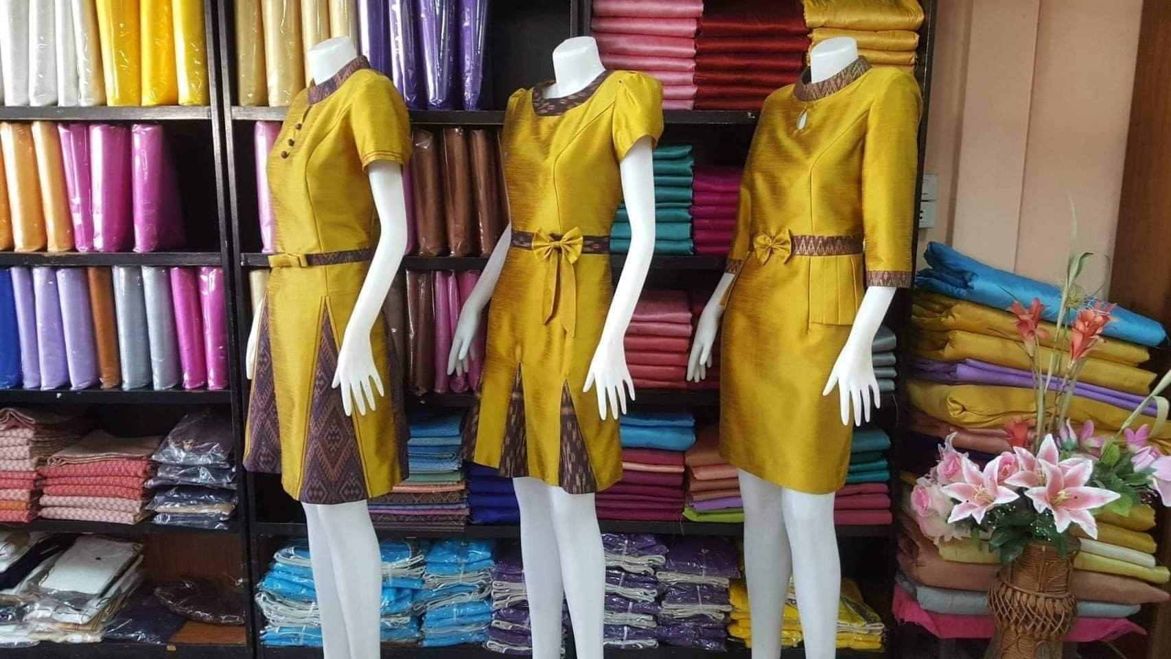 ชุดผ้าไหมไทย ชุดแซก ชุดลูกไม้ ผ้าฝ้าย ลายมัดมี่ ชุดไหมแพรวา - CHIDA ...