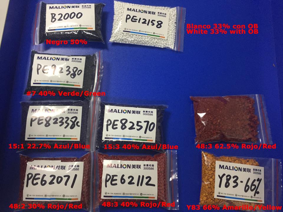 Masterbatch, Pigmento, Colorante para Plastico