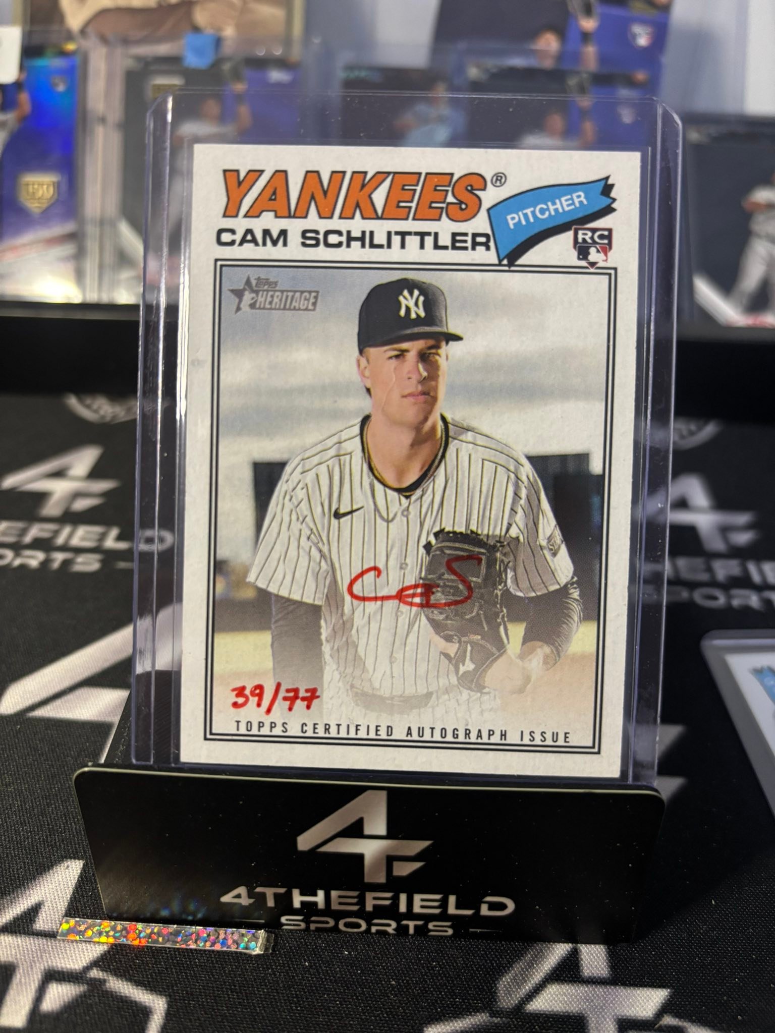 Trading 2026 topps heritage cam schlittler rookie auto