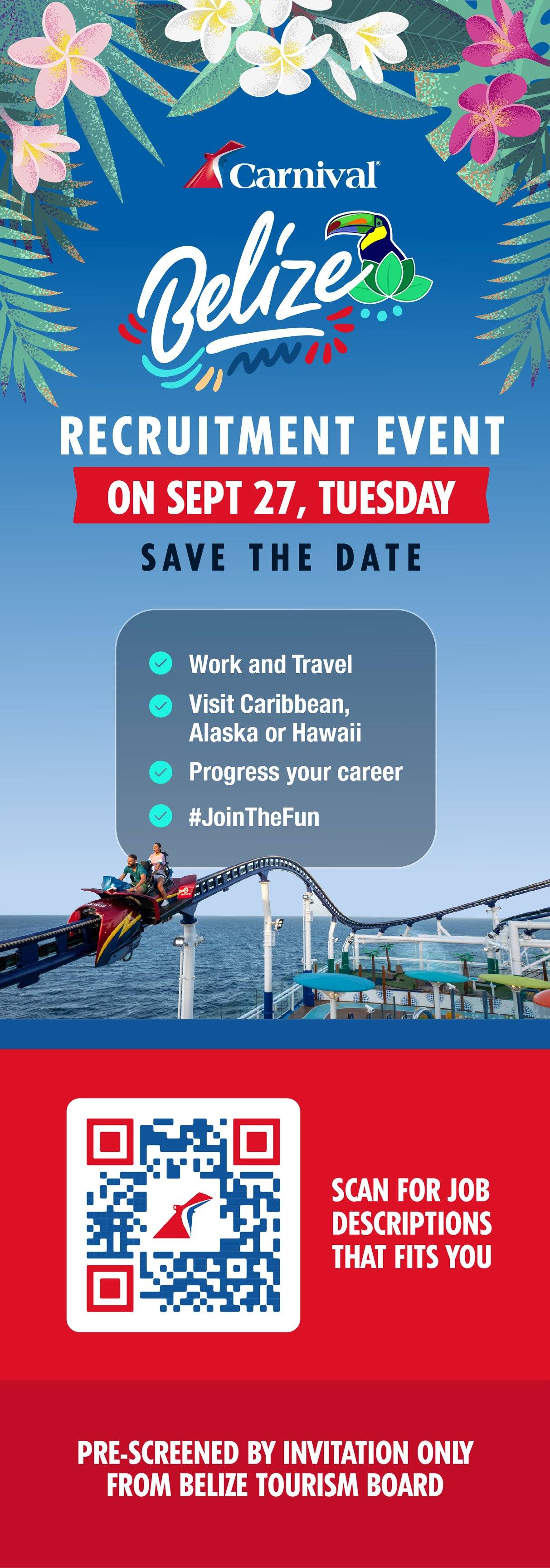 Daily - Belize Tourism Board + Carnival Cruise Line Recruitment Event ...