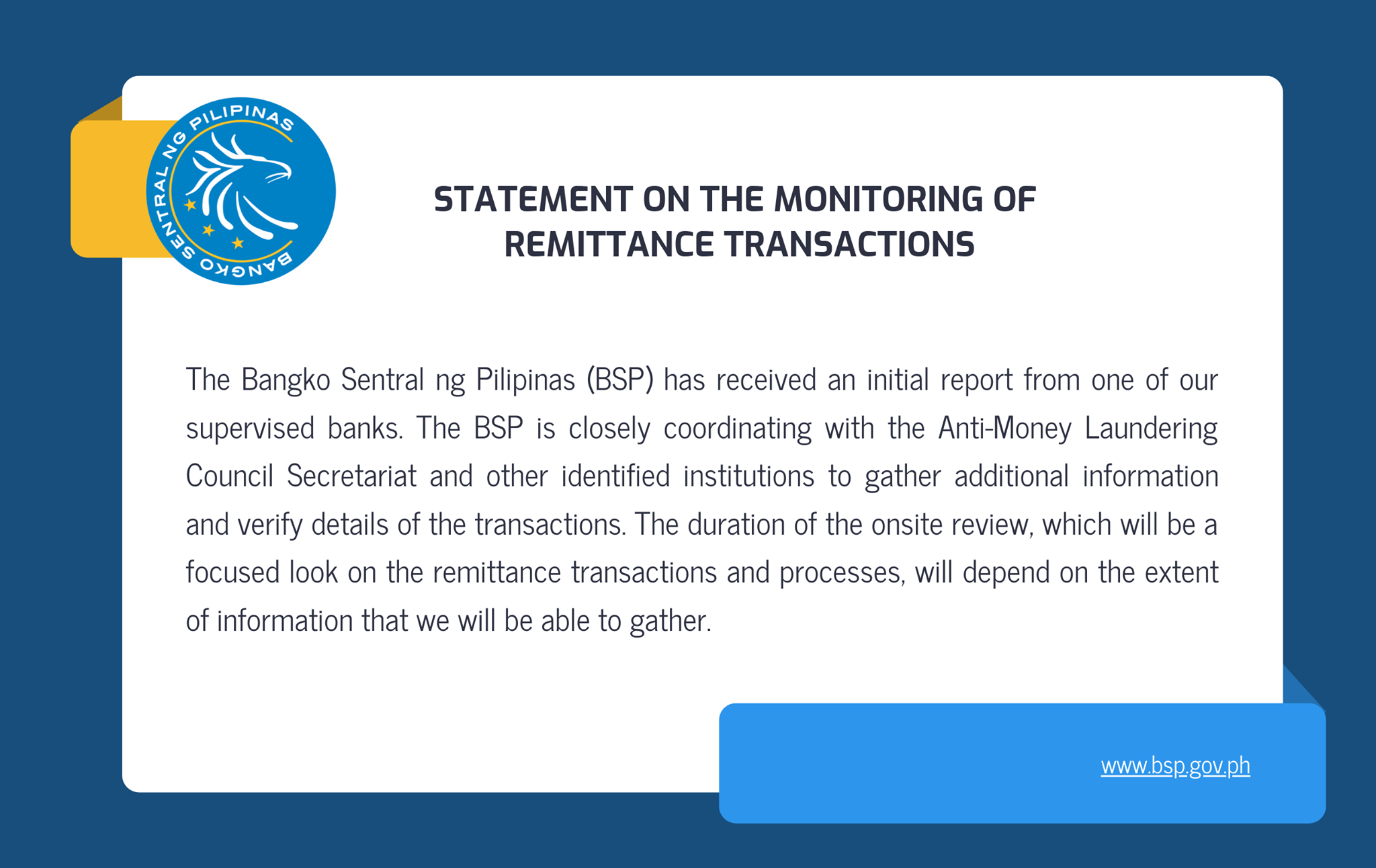 #BSP Statement on the... - Bangko Sentral ng Pilipinas | Facebook