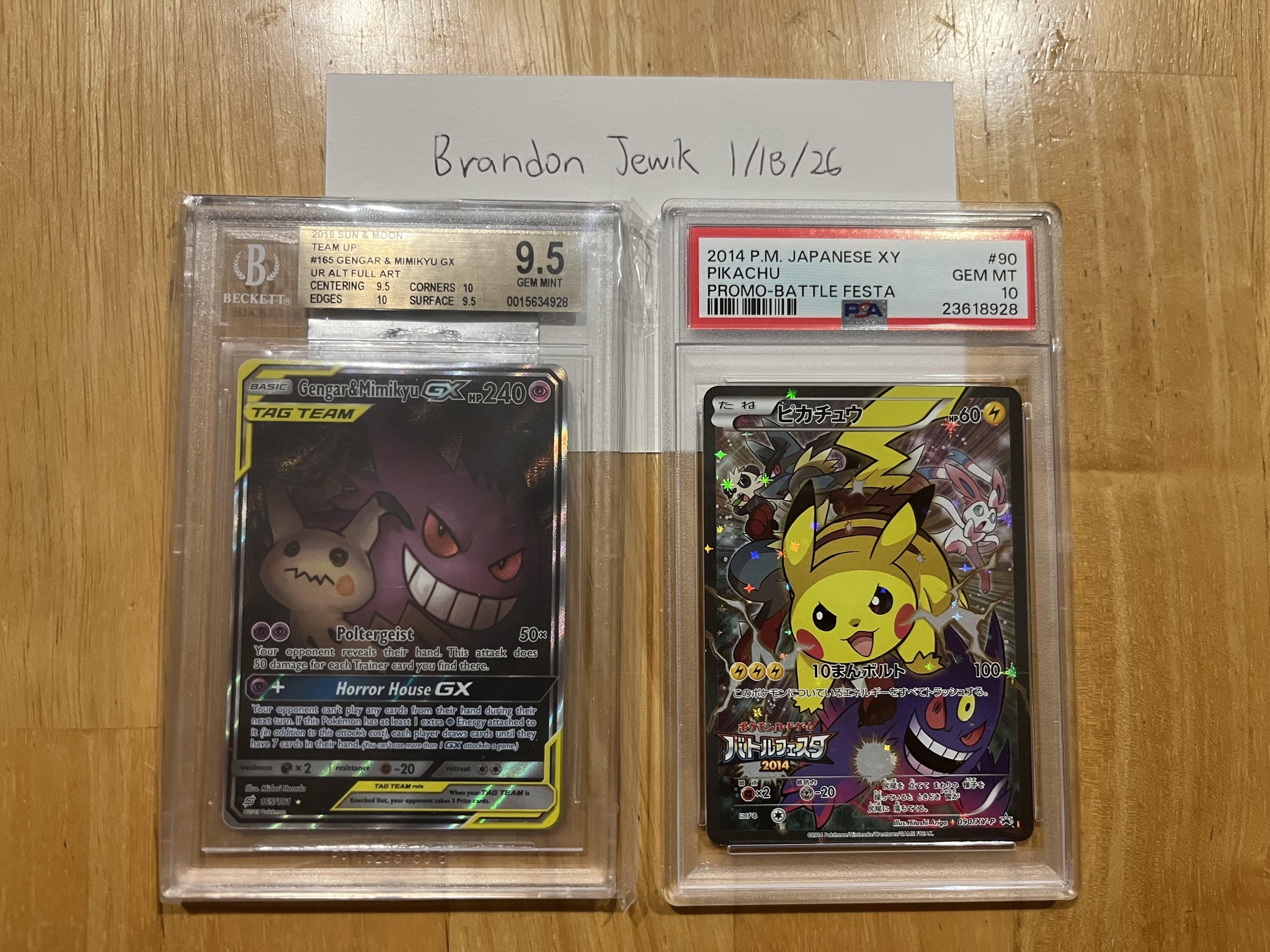 FS/NFT BGS 9.5 Gengar/Mimikyu GX: $3.2k OBO PSA 10 Battle Festa 