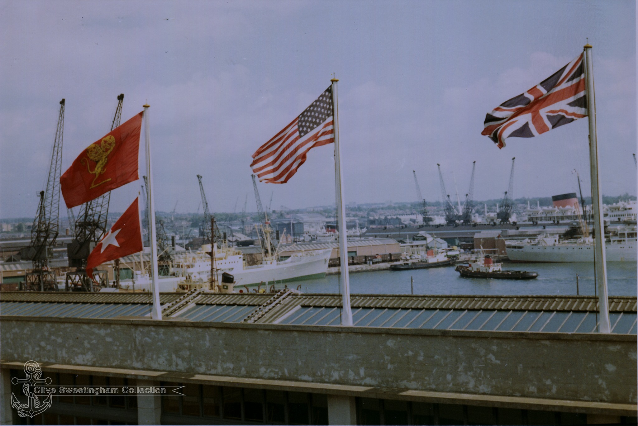 British Titanic Society - Flags flying over Ocean Terminal, Southampton ...