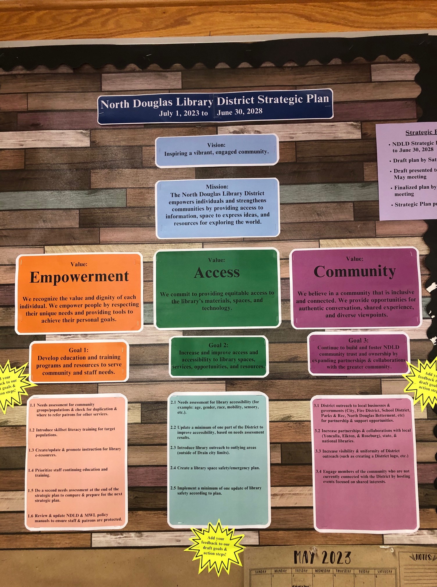 Our draft strategic plan is... - Mildred Whipple Library