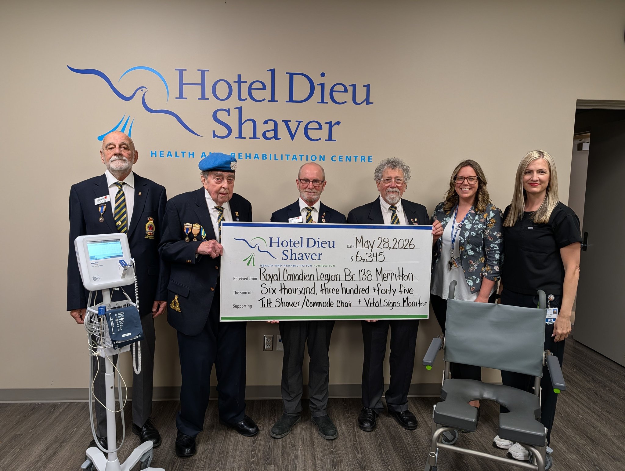 Royal Canadian Legion donates to Hotel Dieu Shaver