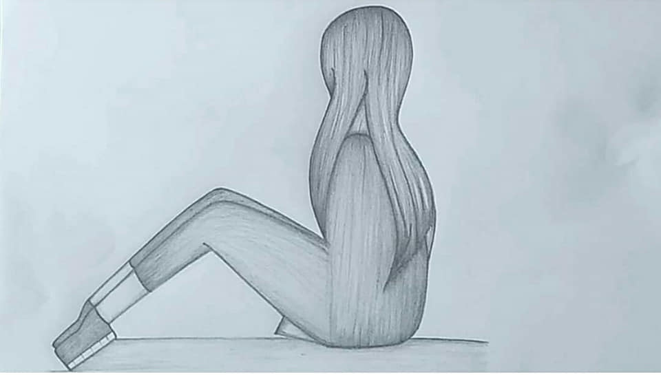 RH ART Academy - Pencil drawing back side easy #drawing... | Facebook
