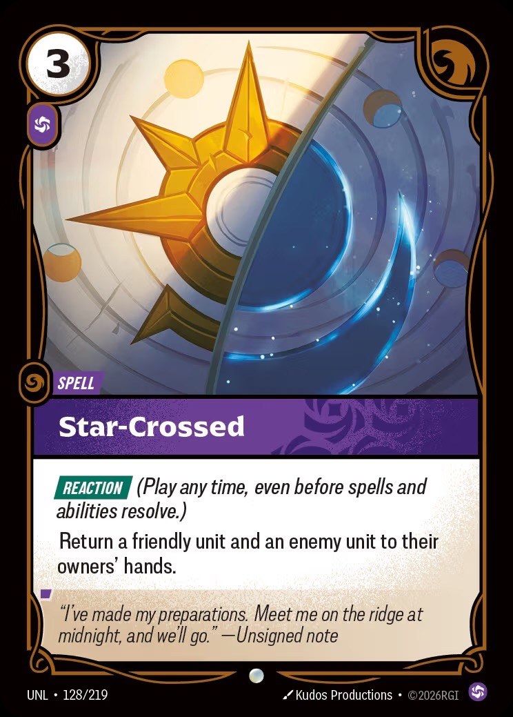 Can Falling Star target a different unit after Star Crossed ambush?
