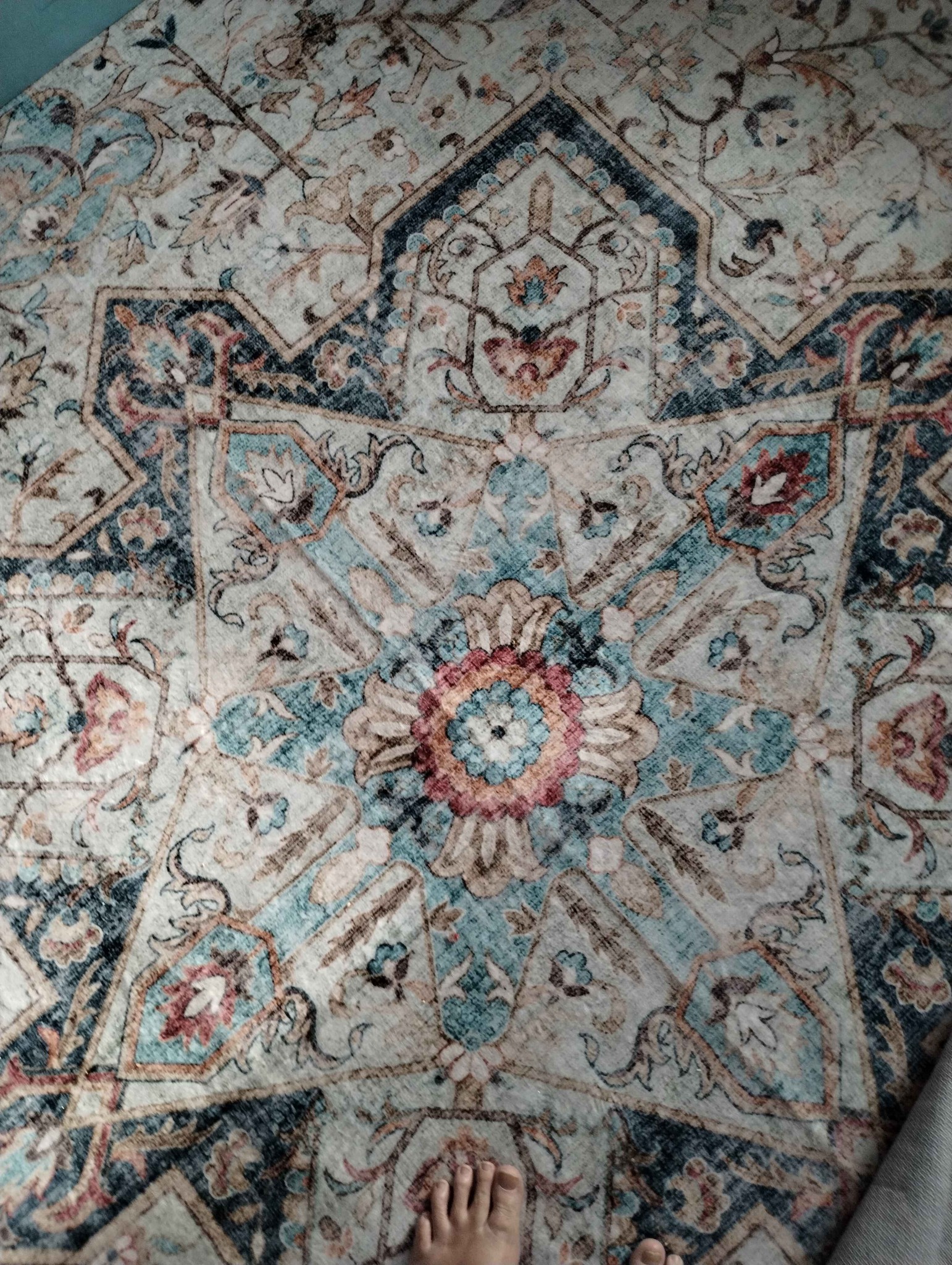 Beautiful area rug and pad 9x12, too big for our space bought last ...