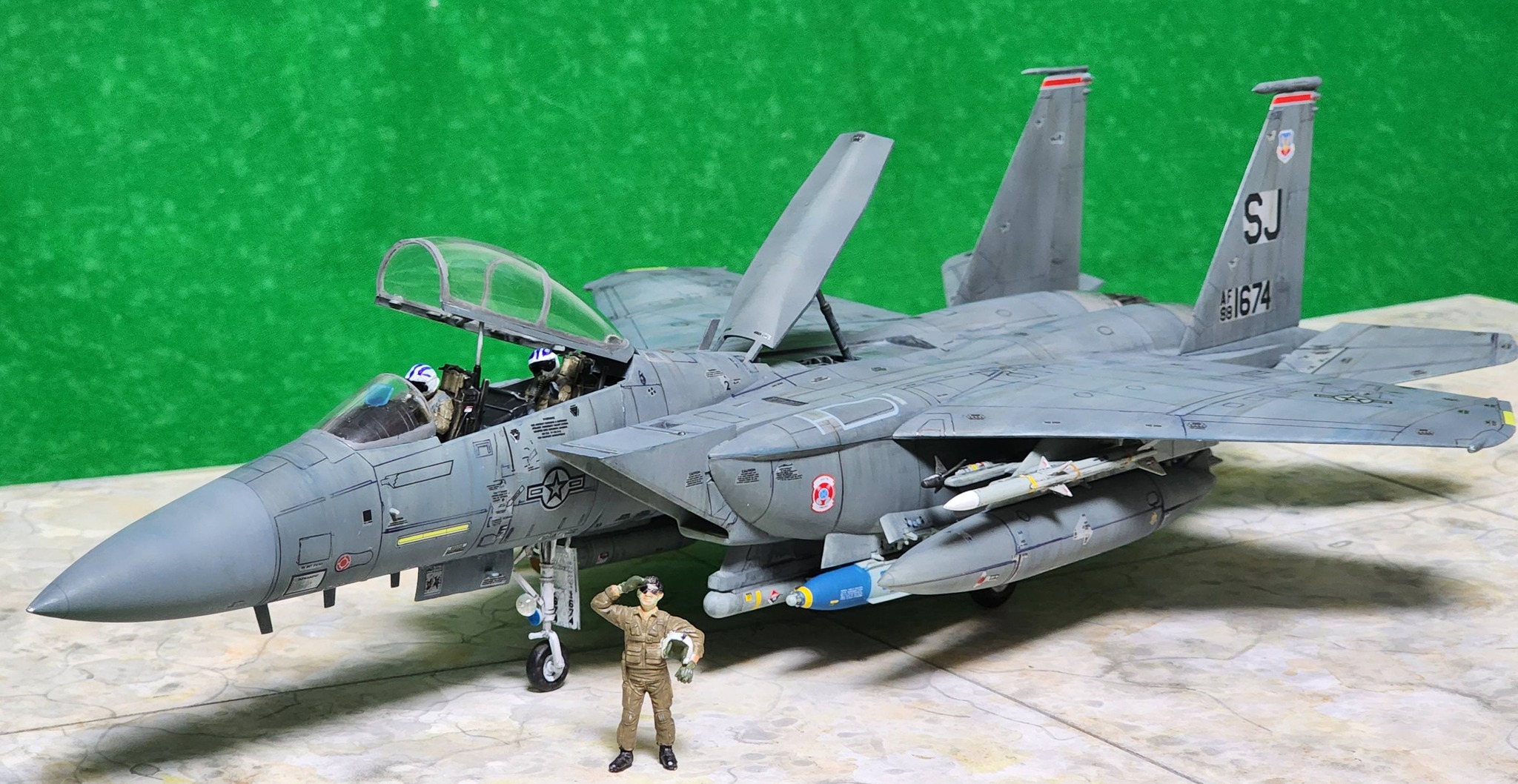 Completed 1/48 F-15E Seymour Johnson scale model