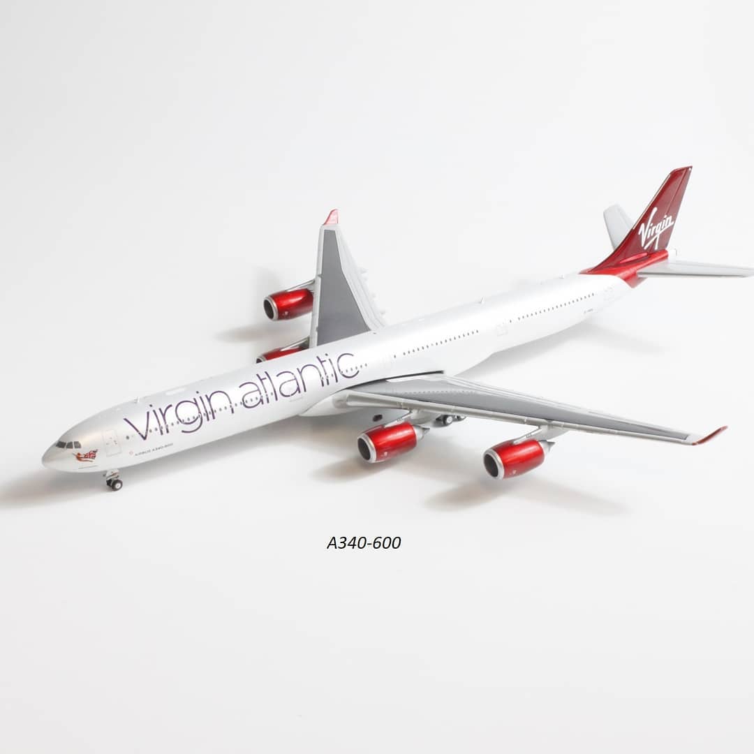 Virgin Atlantic fleet size comparison. Airbus A340-600, A330-200