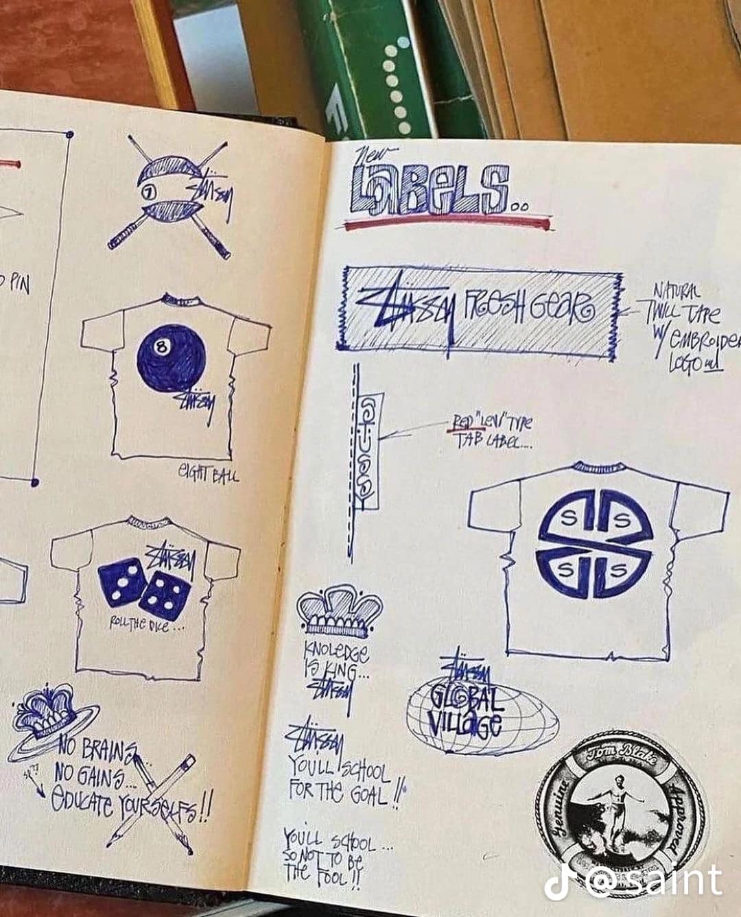 Stussy's early logo designs and sketches
