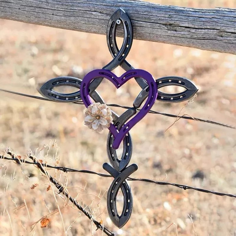 Posdde HW - This horseshoe cross is made of recycled horseshoes and is ...