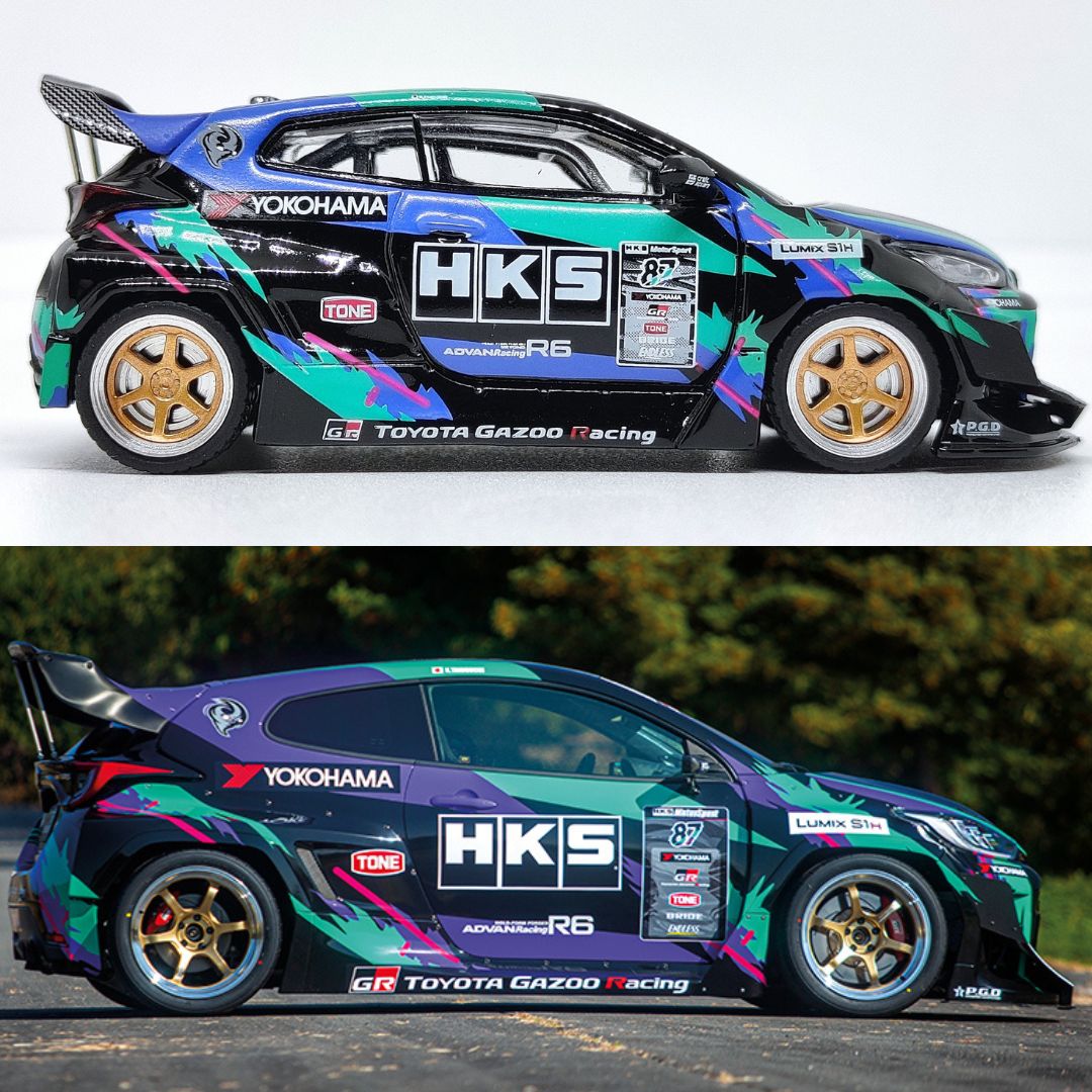 HKS Pandem GR Yaris 1/64 Pop Race 1/1 *Photo from Fast Car