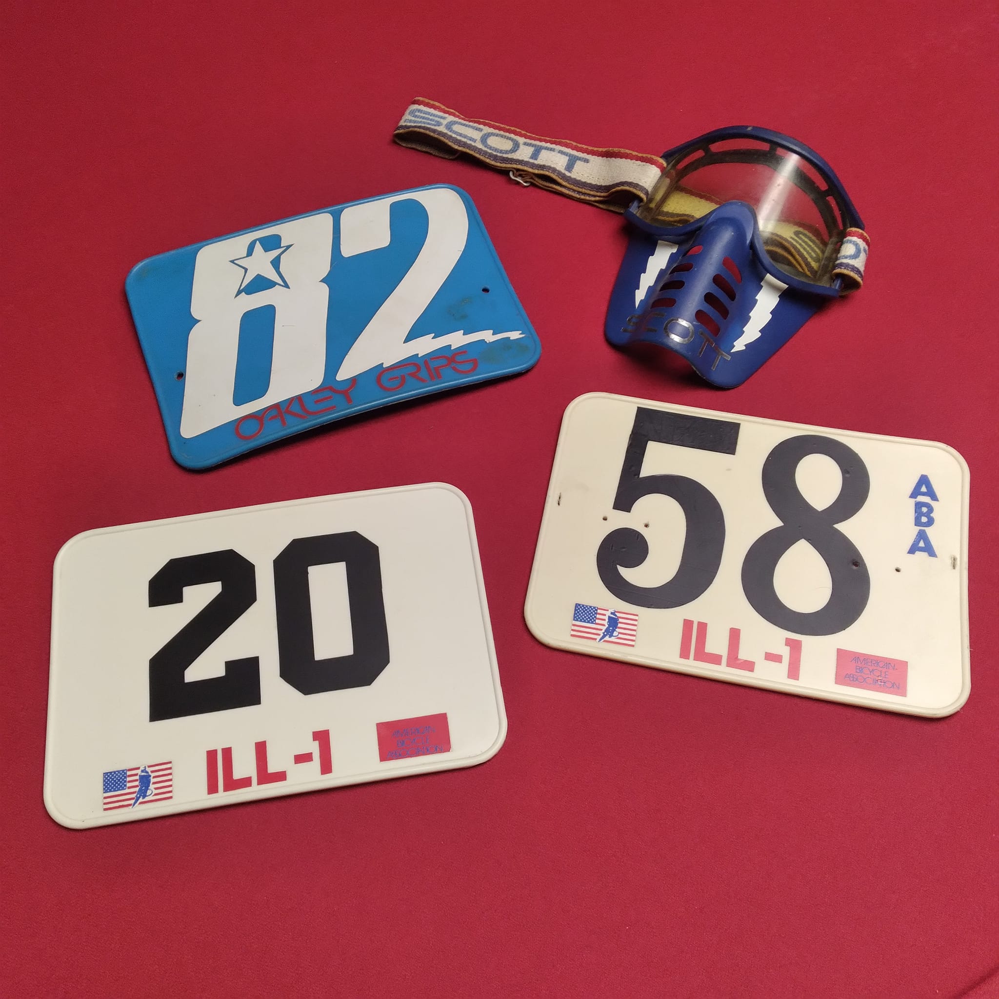 Vintage BMX number plates collection