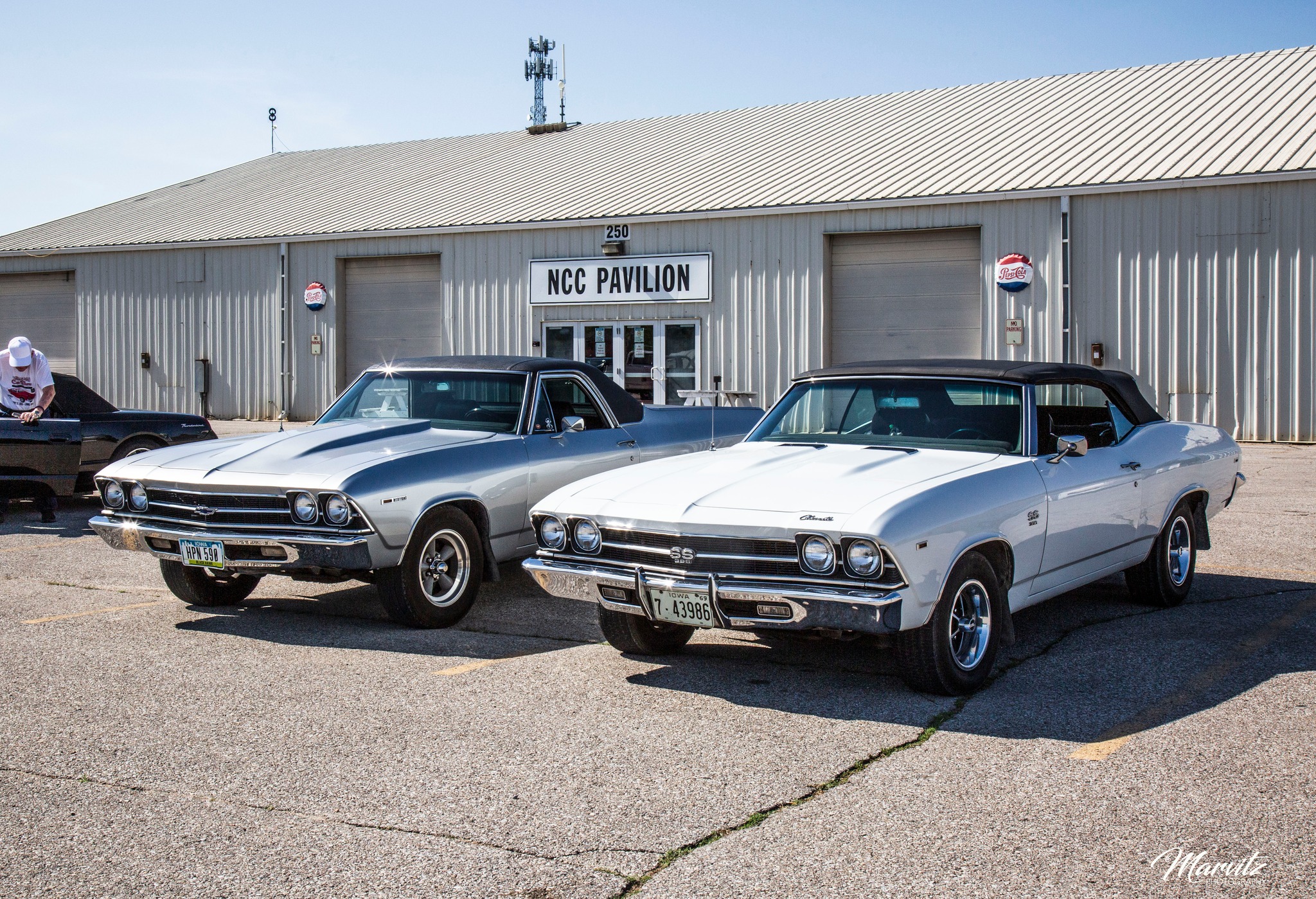 Cars leaving the 2026 Wags & Wheels Car Show in Council Bluffs, Iowa.