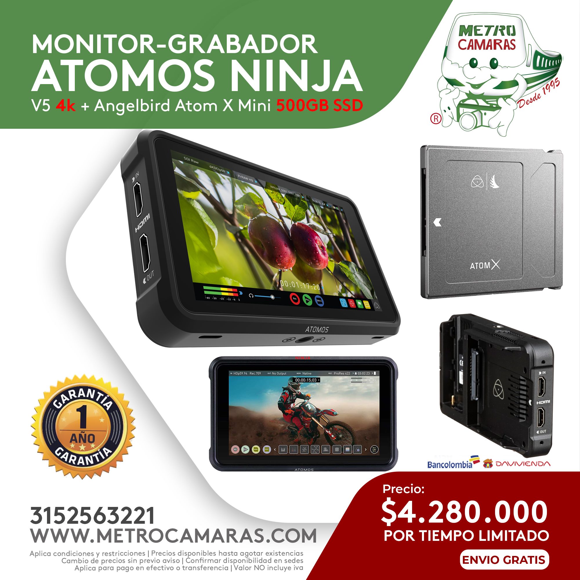 El Atomos Ninja V 5" 4K es un... - Almacén Metrocamaras