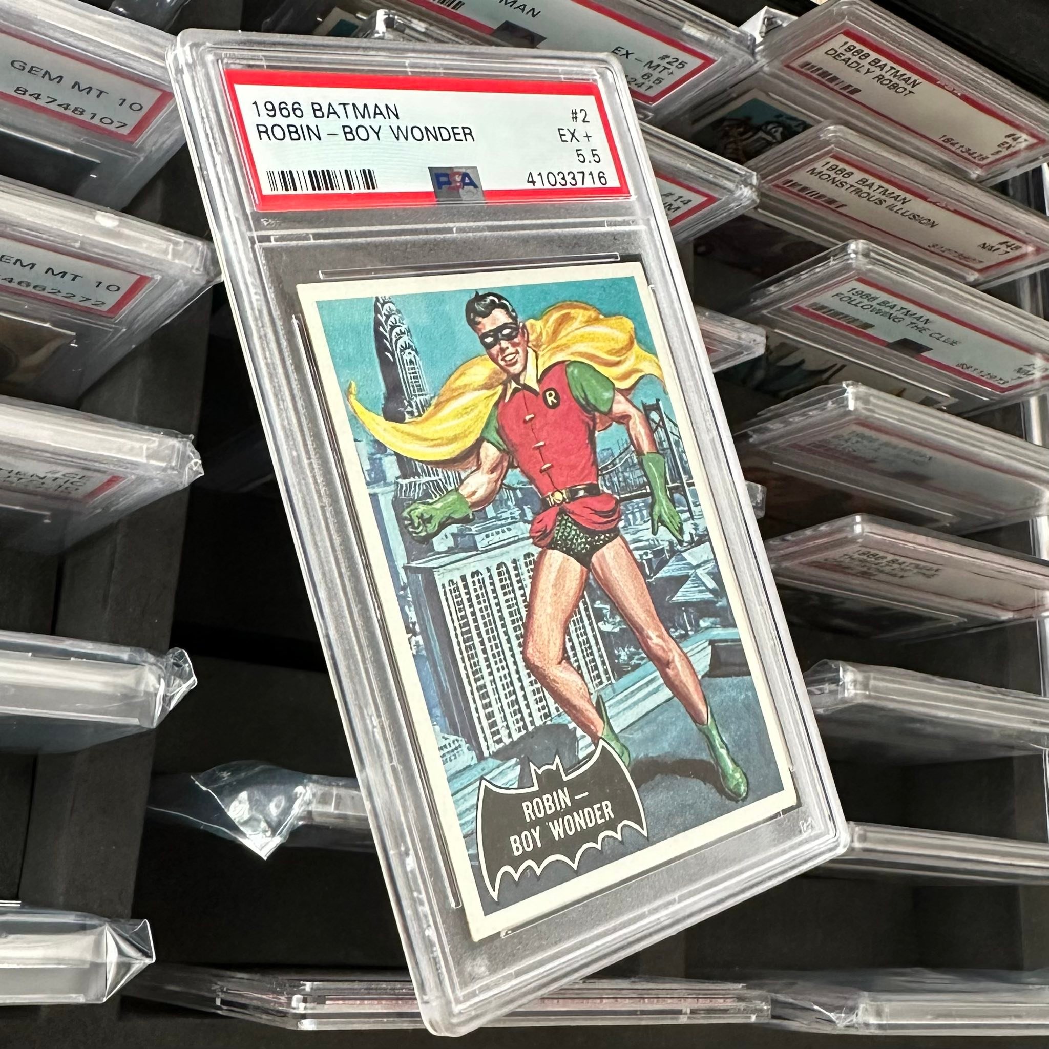 1966 Topps Batman card rosette pattern