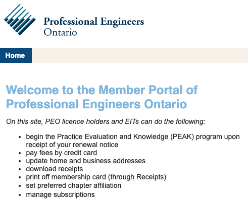 Professional - Log in to the PEO Portal to complete #PEOPEAK, pay fees ...