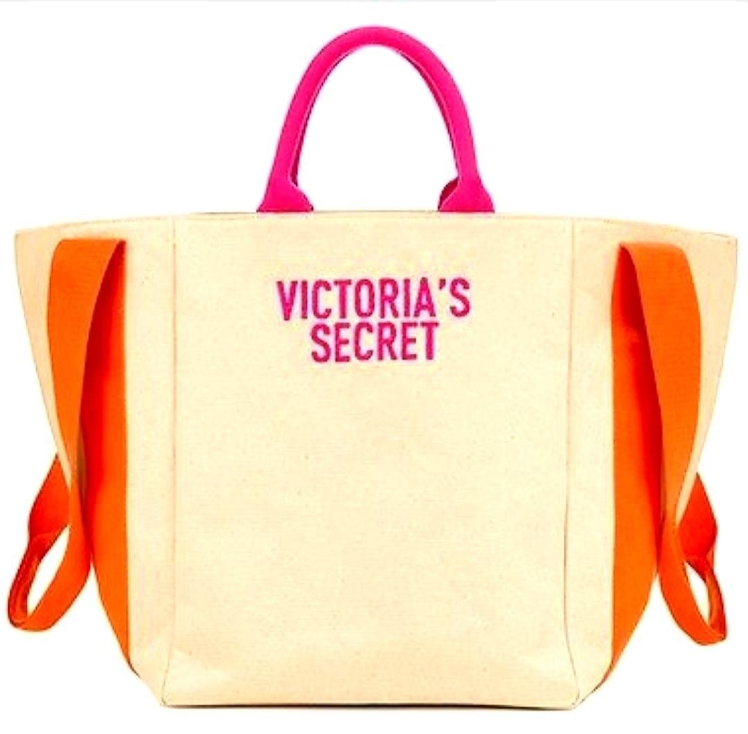 Sac Fourre-tout Victoria's Secret Neuf - Plage, Gym, à Rayures Roses En Toile
