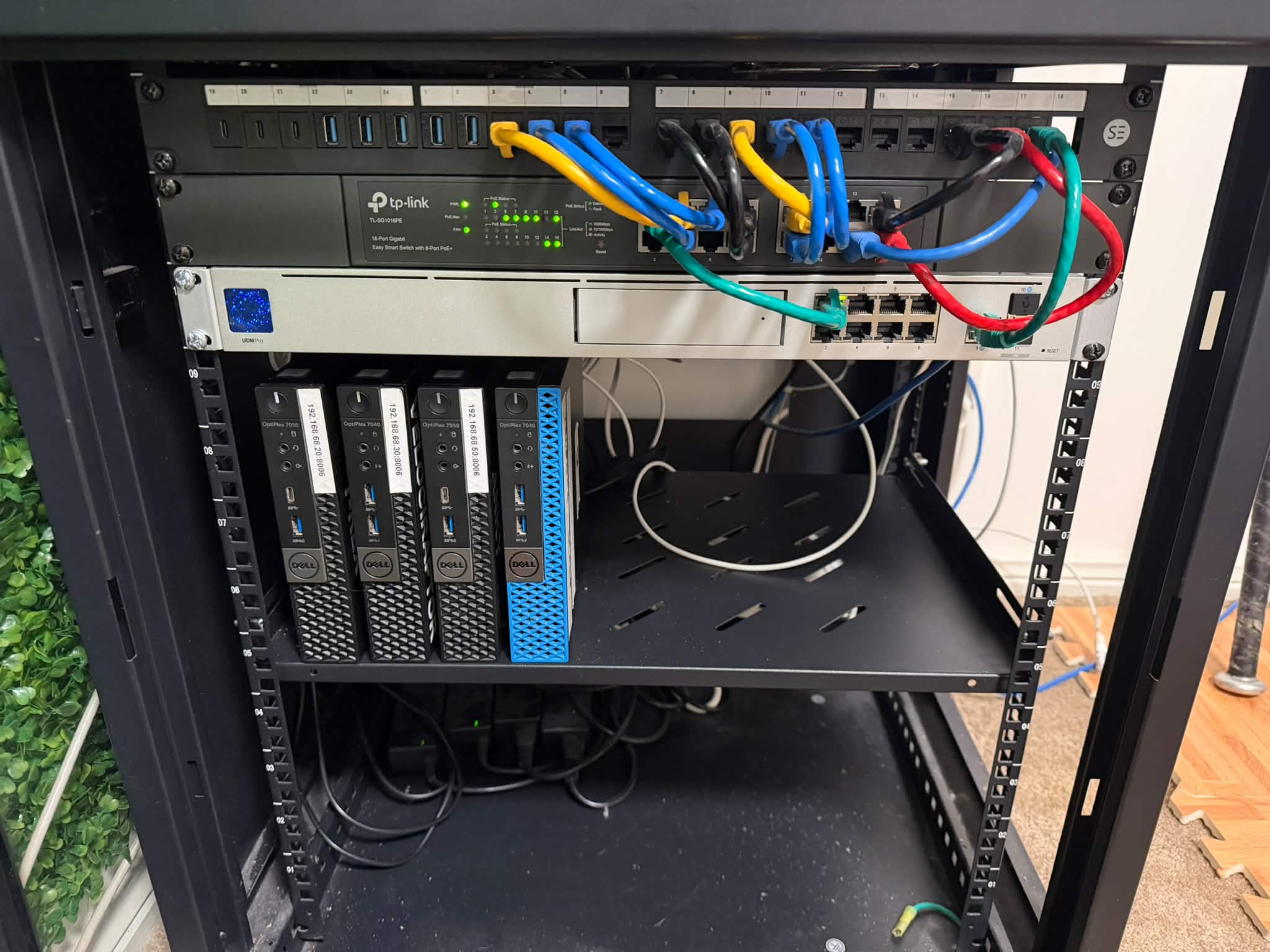 Home lab setup with Dell Optiplex micro servers and TrueNAS storage