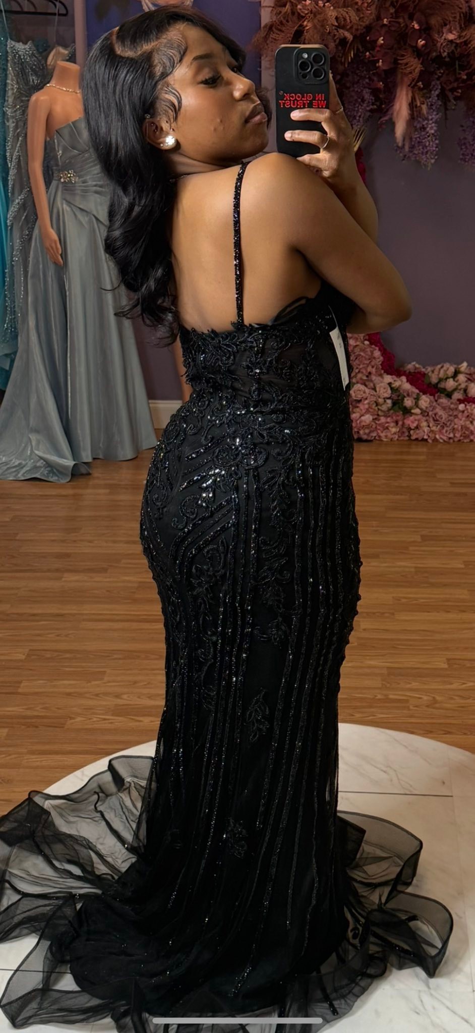 formal dresses in mcdonough ga Black custom prom dress worn only fit 2-3 hours size 6-8 veil included for $650 Size  2XL