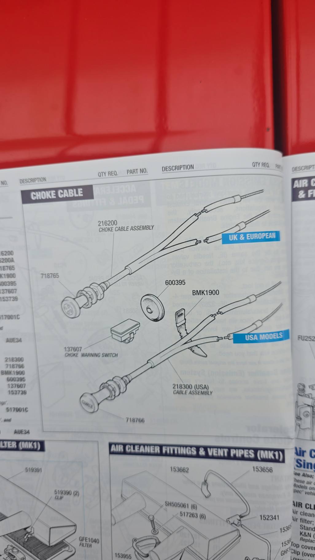 Saab choke cable nut installation