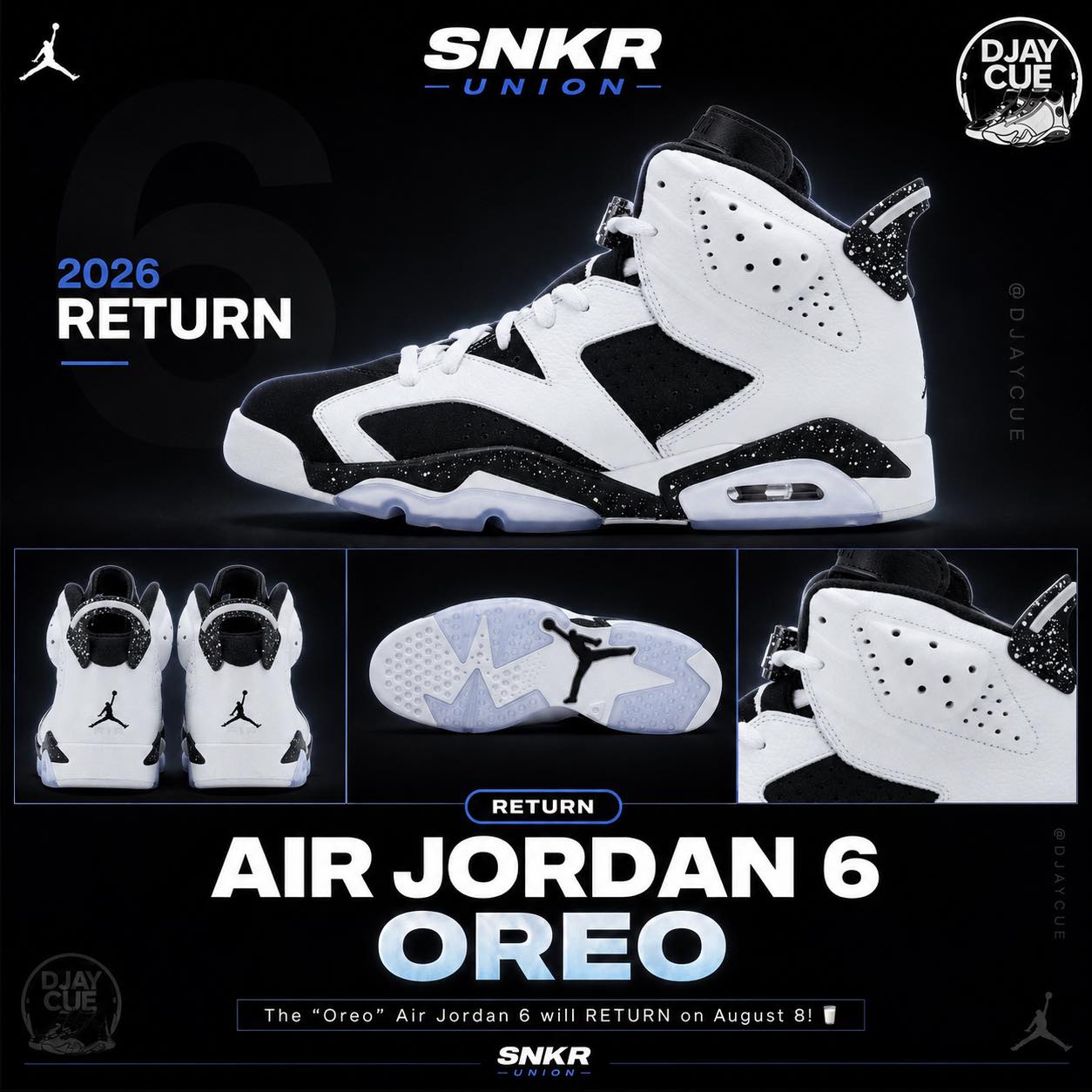 The “Oreo” Air Jordan 6 is set to RETURN on August 8, marking its 