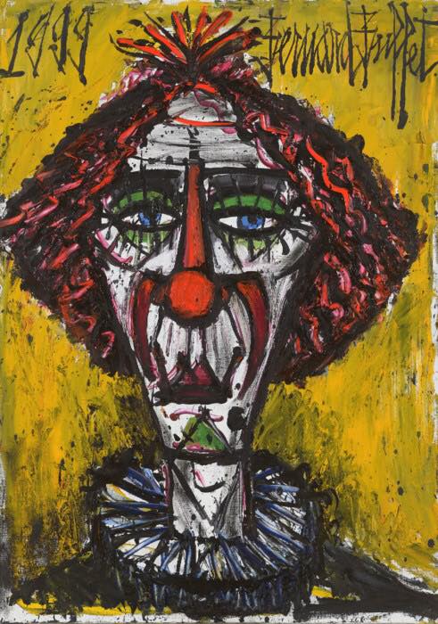Bernard Buffet (1928-1999) Clown with a Hat 1983 Oil on Canvas