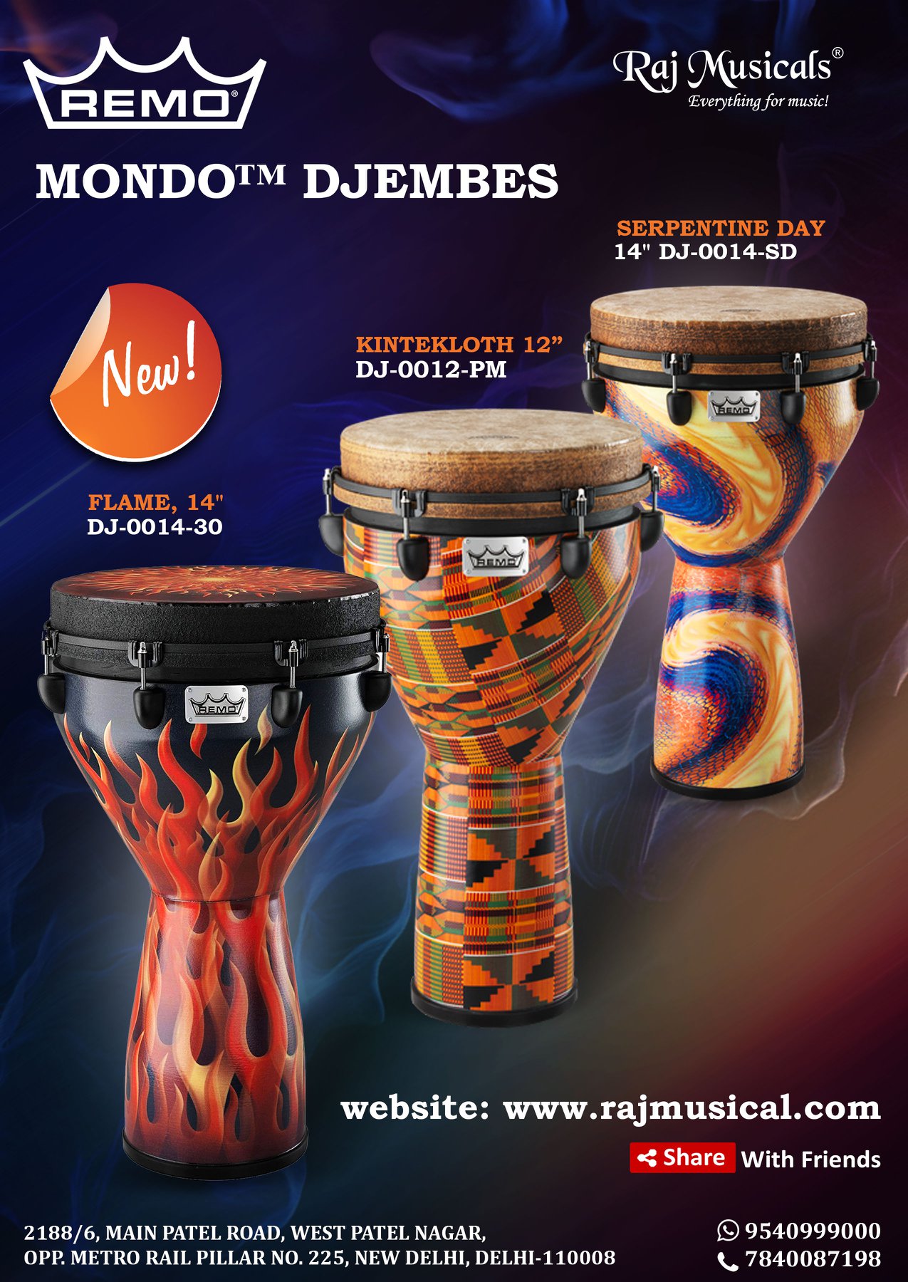 Introducing Remo Mondo™ Djembes Now available at Raj Musicals Vist