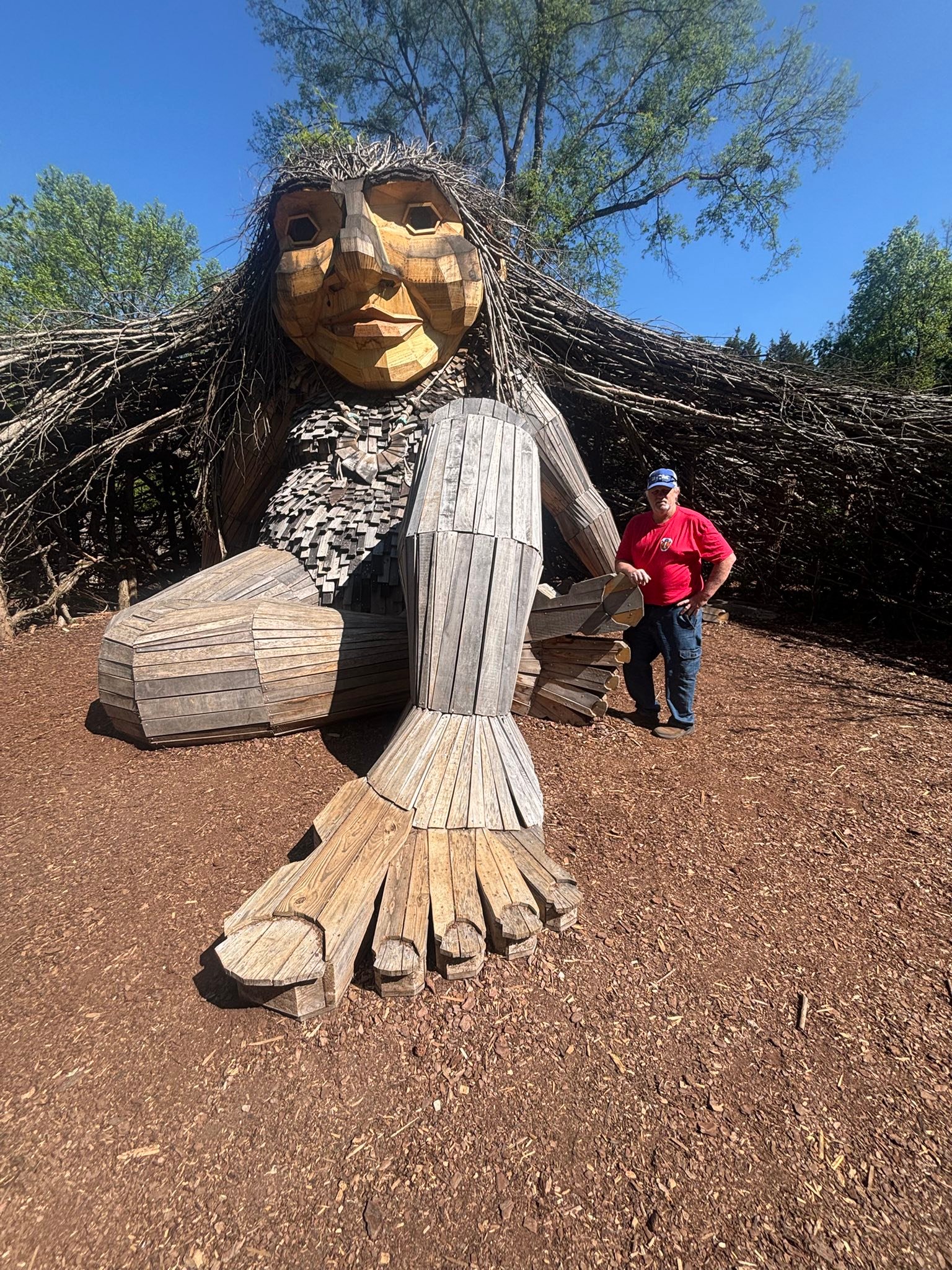 Thomas Dambo's Zelda sculpture at Huntsville Botanical Gardens