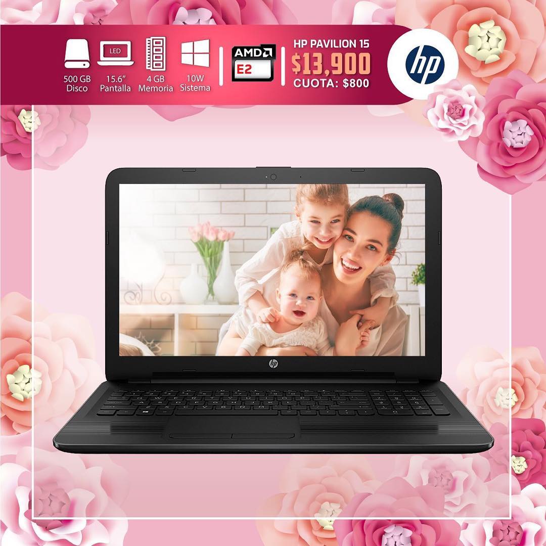 OAS Computer - Laptop HP Pavilion 15 con Procesador AMD E2, Memoria 4GB ...
