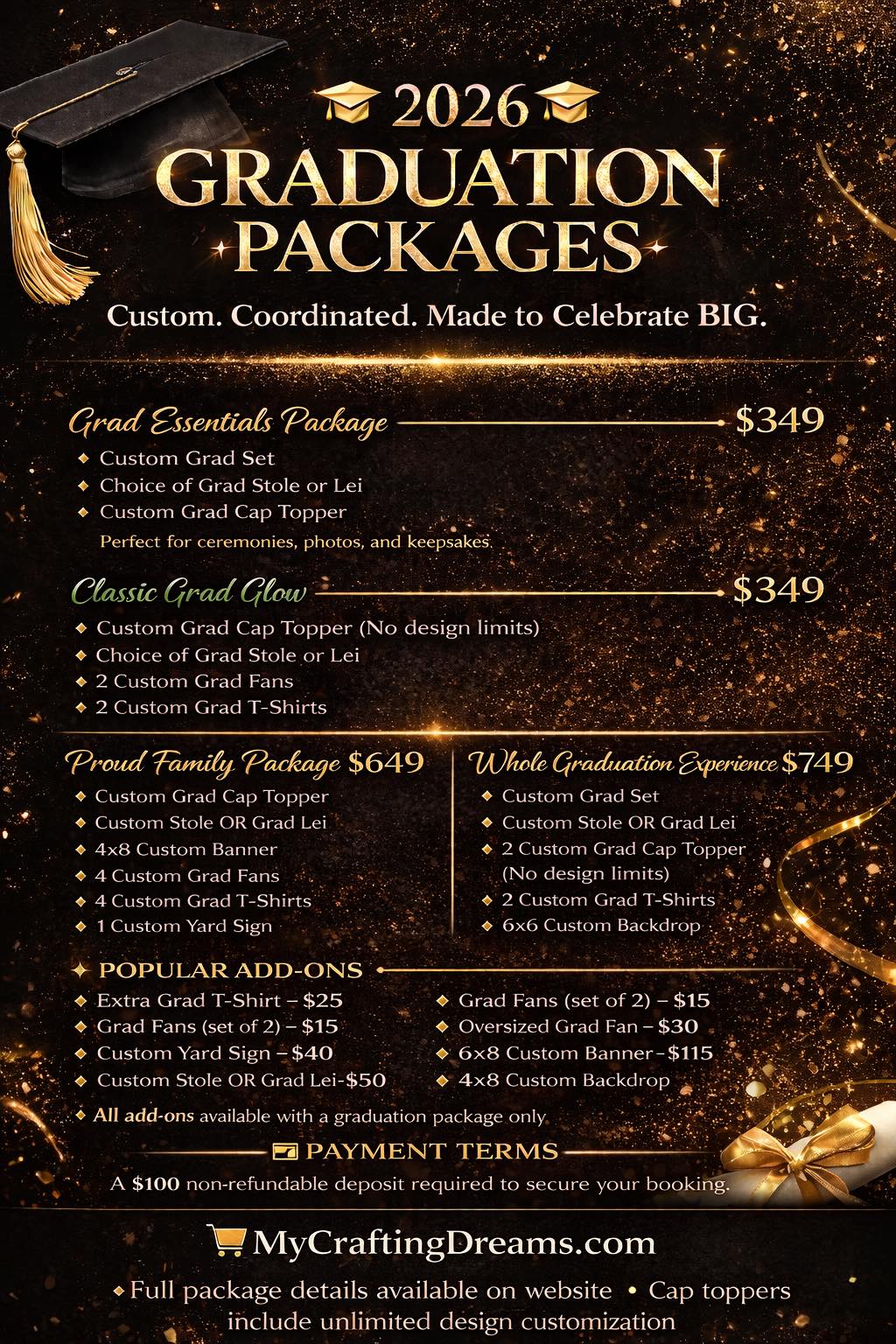 Tiffany - 🎓 2026 GRADUATION PACKAGES ARE HERE 🎓 Custom. Coordinated ...